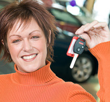 image of lady with car keys
